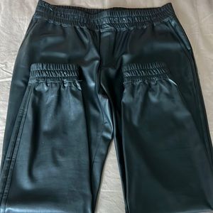 Love Token Black Faux Leather Joggers Pants Size L